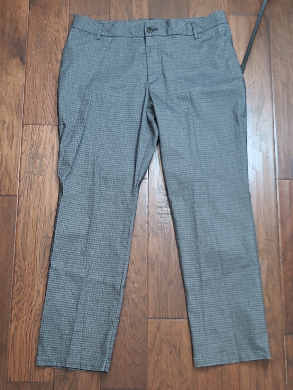 Lee Black & White Plaid Relaxed Fit Straight Leg Mid-Rise Trousers size 18